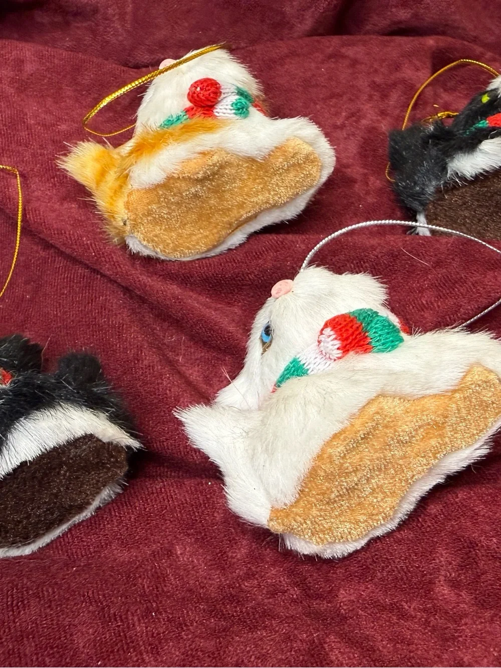 Faux Fur Realistic Kitten Ornaments Set of 4